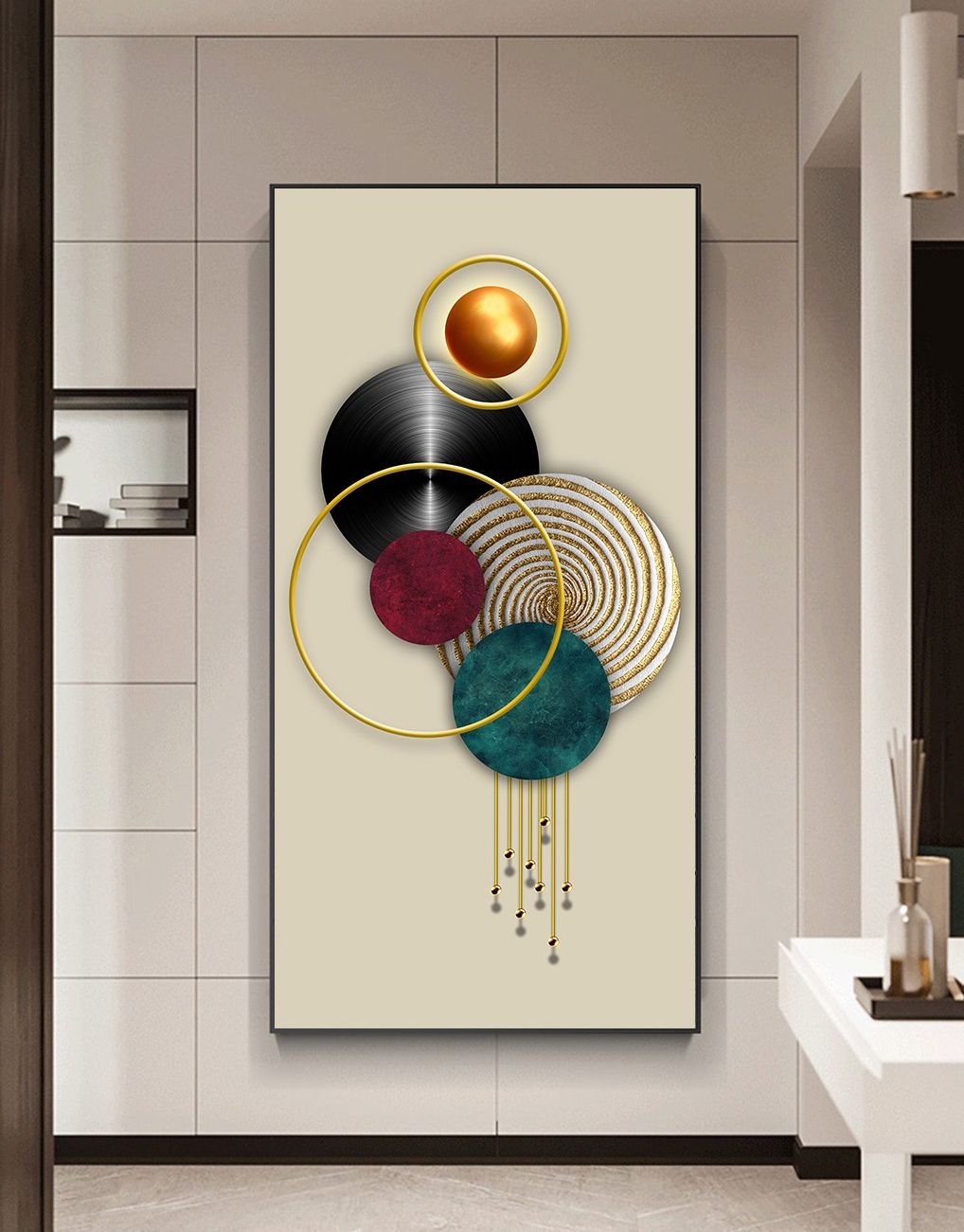 Dimensional Wall Art With Recent Luxury Crystal Circle Three Dimensional Decorative Canvas Print Wall (View 6 of 15)