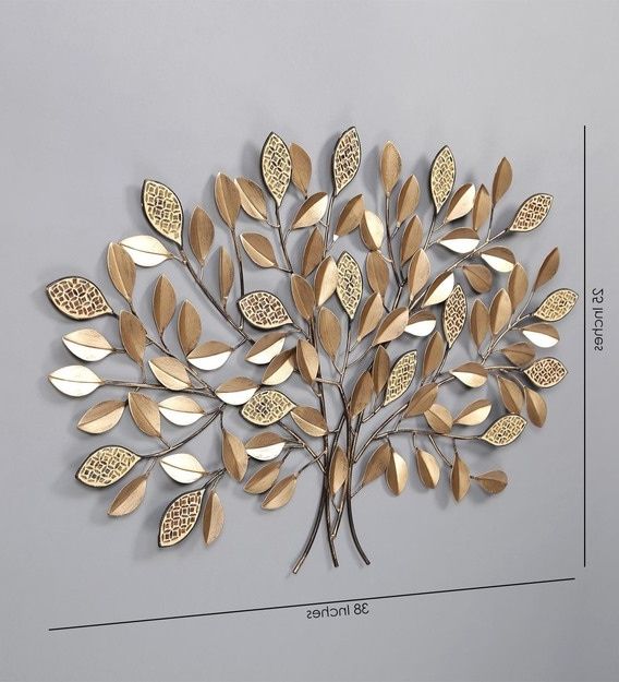 Disks Metal Wall Art Inside Most Recent Buy Gold Metal Decorative Wall Artglobal Glory Online – Floral (View 8 of 15)