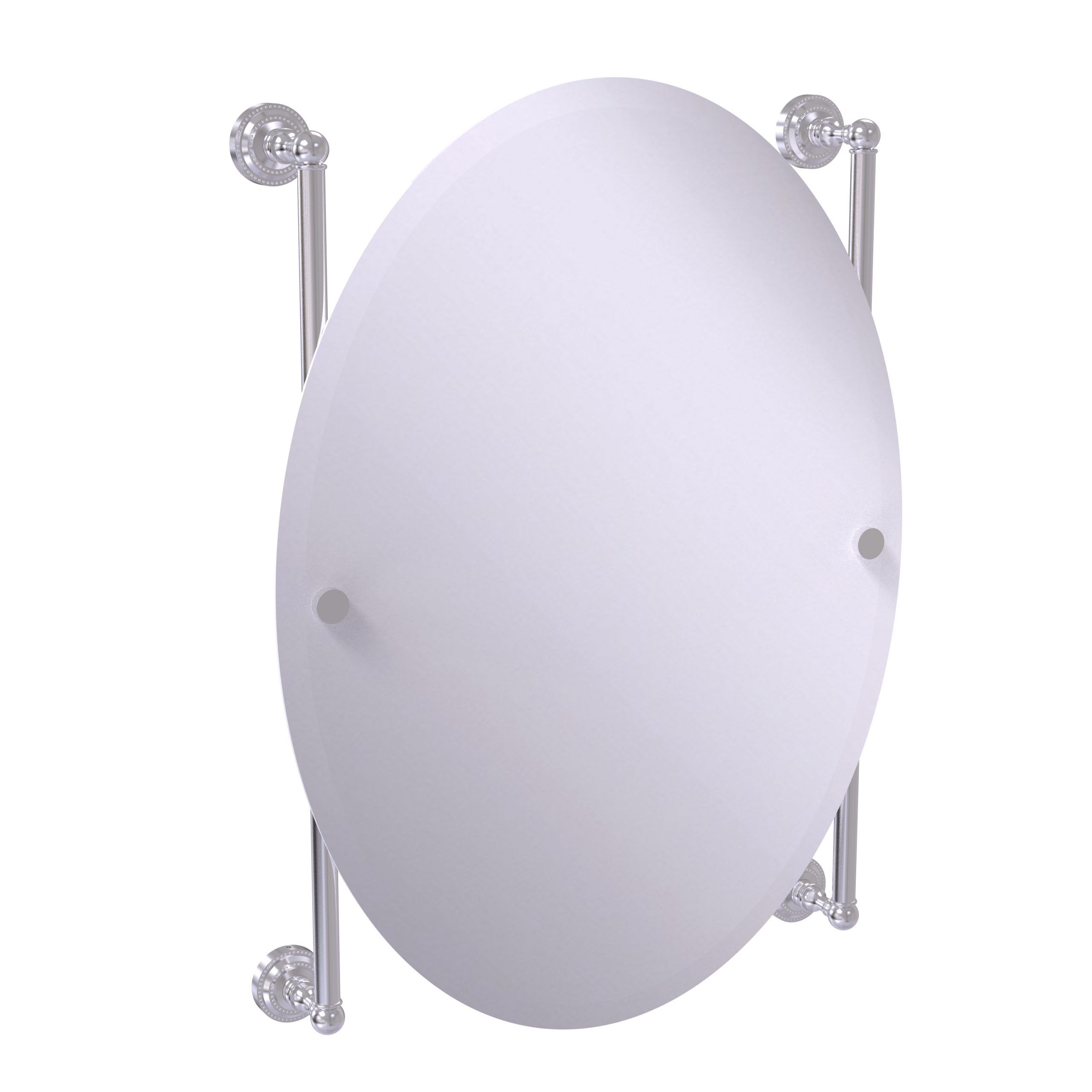 Dottingham Collection Oval Frameless Rail Mounted Mirror – Walmart In Most Popular Oval Frameless Led Wall Mirrors (View 7 of 15)