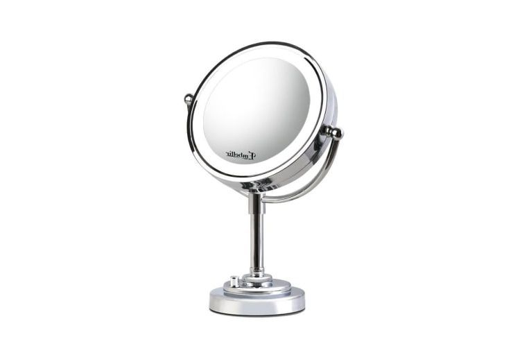 Double Side Makeup Mirror 10x Magnifying Stand With Led Lights – Kogan For Most Current Single Sided Chrome Makeup Stand Mirrors (View 3 of 15)
