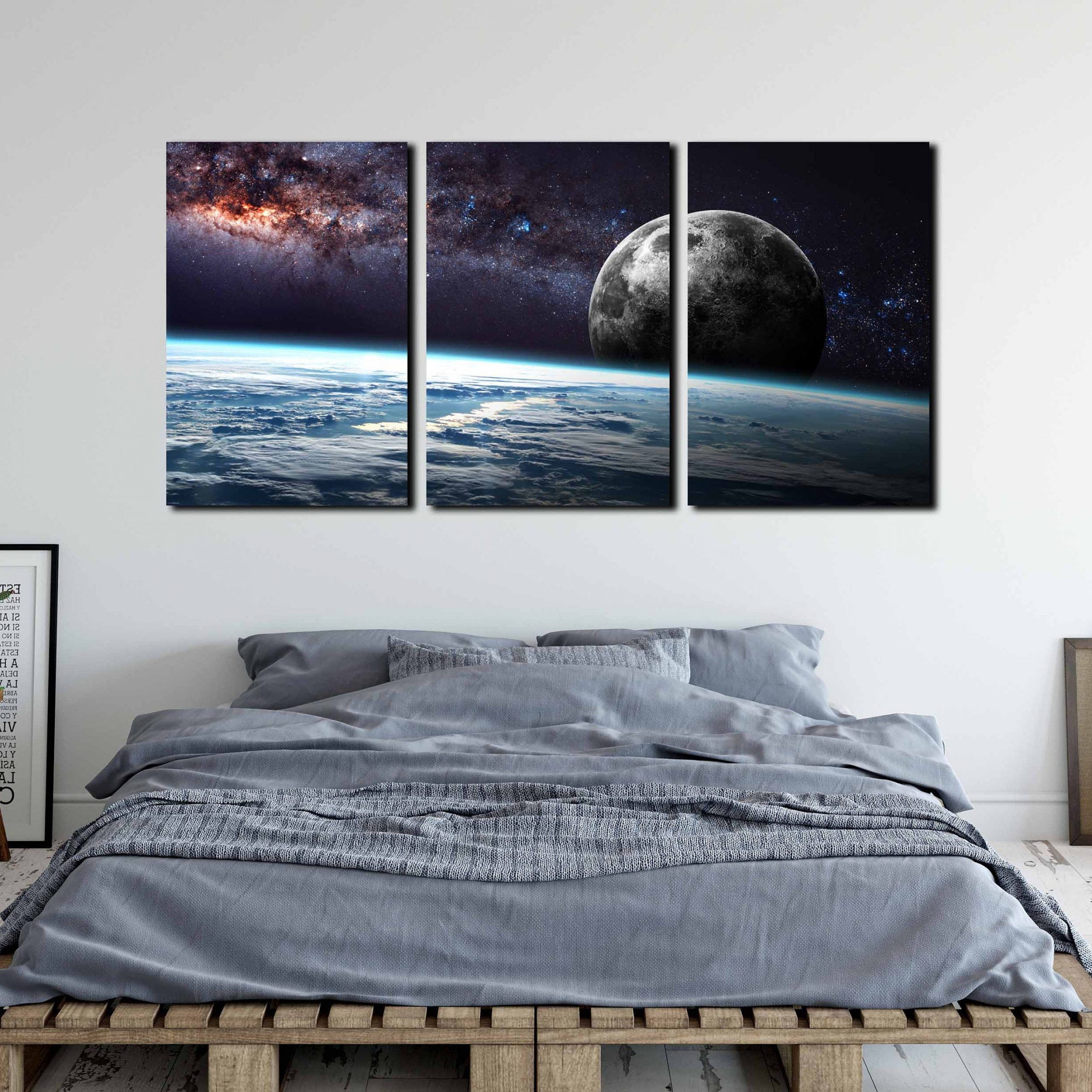 Earth Wall Art With Current Planet Earth Moon Wall Art,space Wall Art,earth N Moon Art,planet Earth (View 4 of 15)