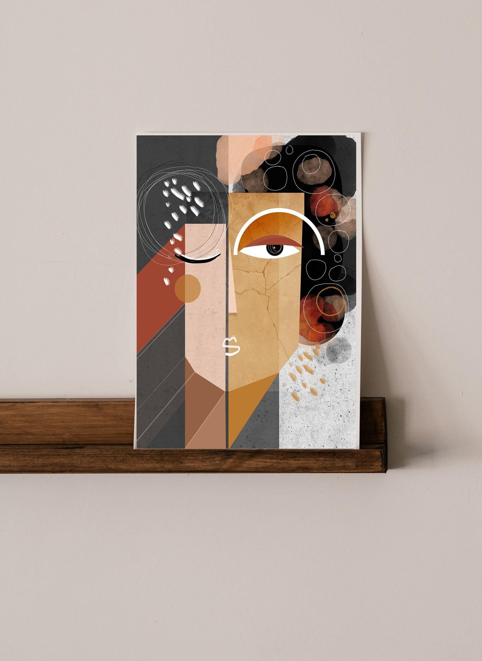 Earth Wall Art With Well Known Earth Large Wall Art Print Abstract Faces Art Contemporary (View 7 of 15)