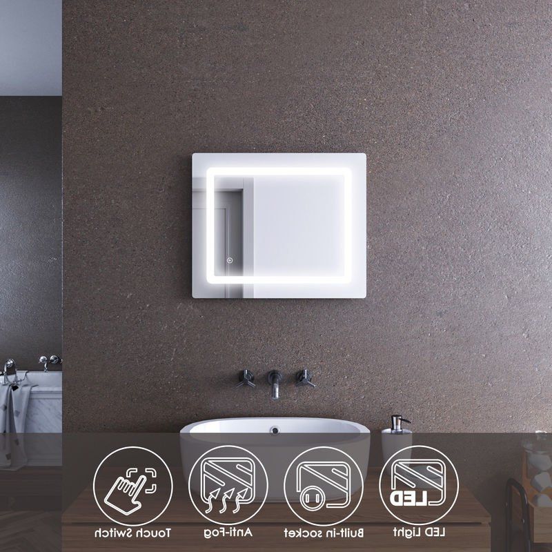 Elegant 600x500mm Illuminated Led Bathroom Mirror Lights Curved Edge Inside 2020 Edge Lit Led Wall Mirrors (View 9 of 15)