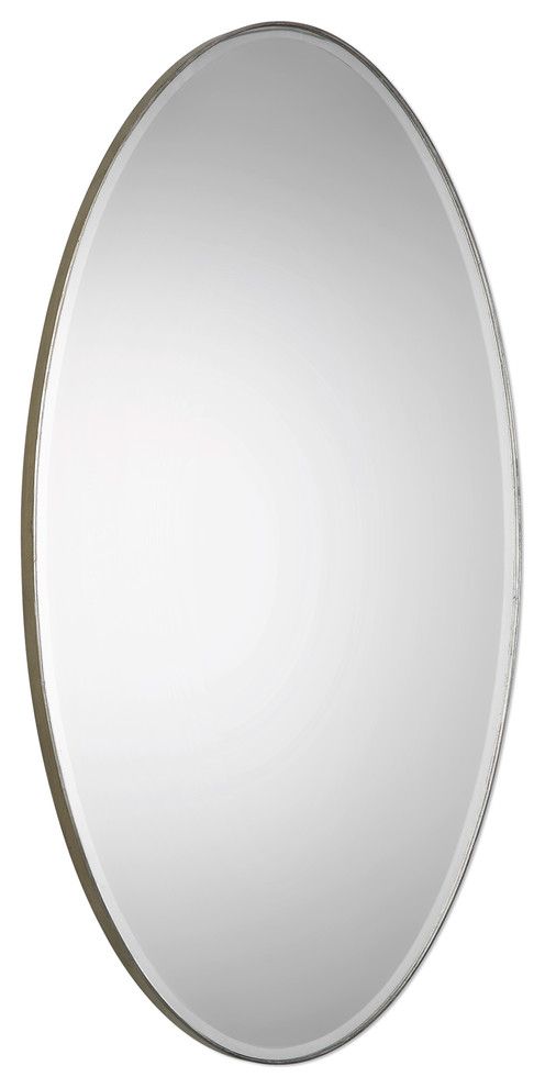 Elegant Classic 48" Tall Oval Wall Mirror, Simple Traditional Vanity For Most Current Oval Frameless Led Wall Mirrors (View 11 of 15)