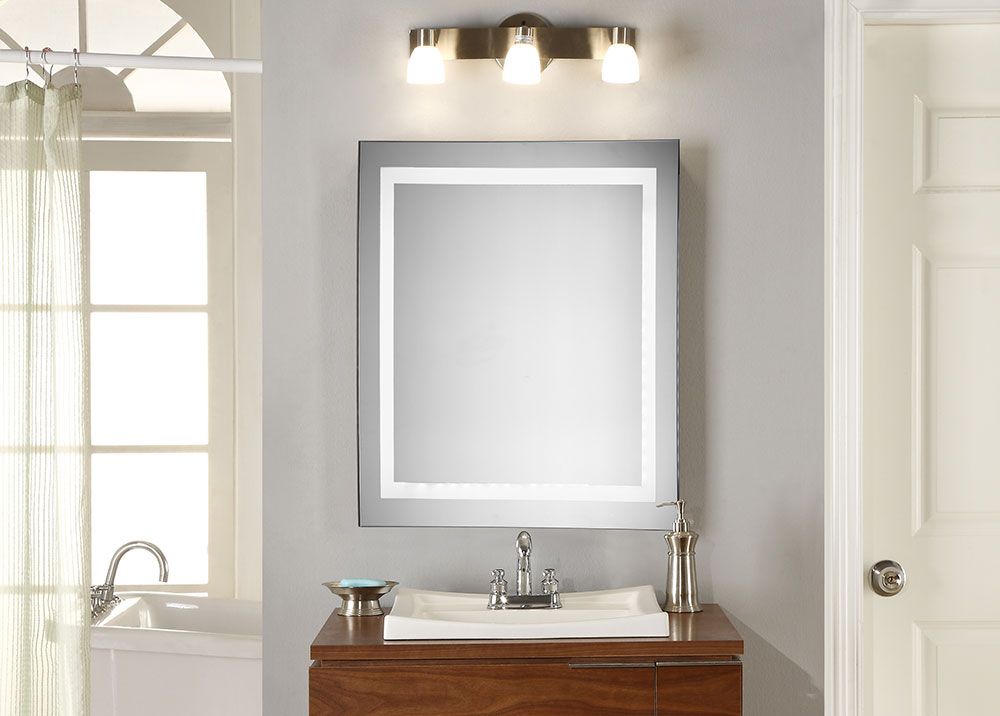 Elegant Lighting Mre 6010 Element Contemporary Glossy White Led 28" X Inside Preferred White Square Wall Mirrors (View 8 of 15)