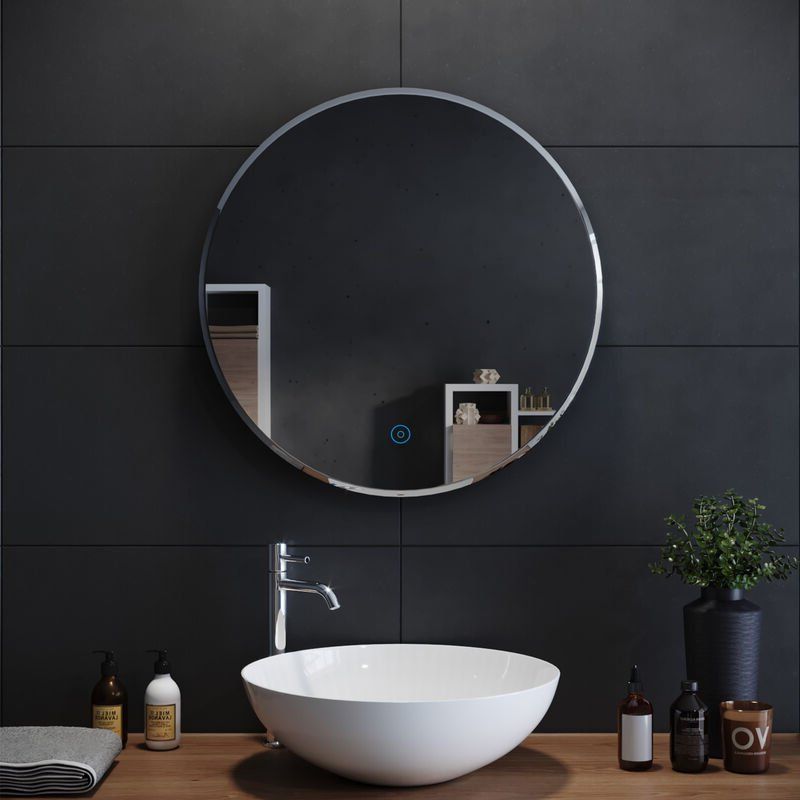 Elegant Round Bathroom Mirror Illuminated Led Light Backlit Makeup Intended For Preferred Round Backlit Led Mirrors (View 7 of 15)