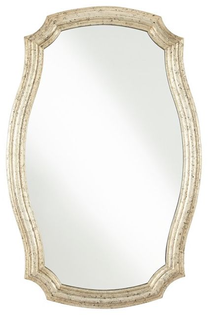 Eliana Distressed Gold Scalloped 26" X 40" Oval Mirror – Traditional Inside Preferred Gold Scalloped Wall Mirrors (View 7 of 15)