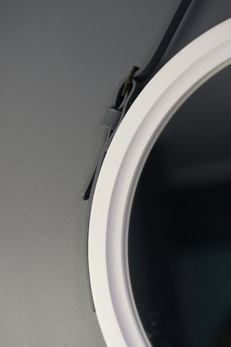 Etsy Pertaining To Stitch White Round Wall Mirrors (View 15 of 15)