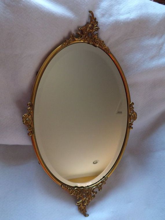 Etsy Within Antique Brass Wall Mirrors (View 8 of 15)