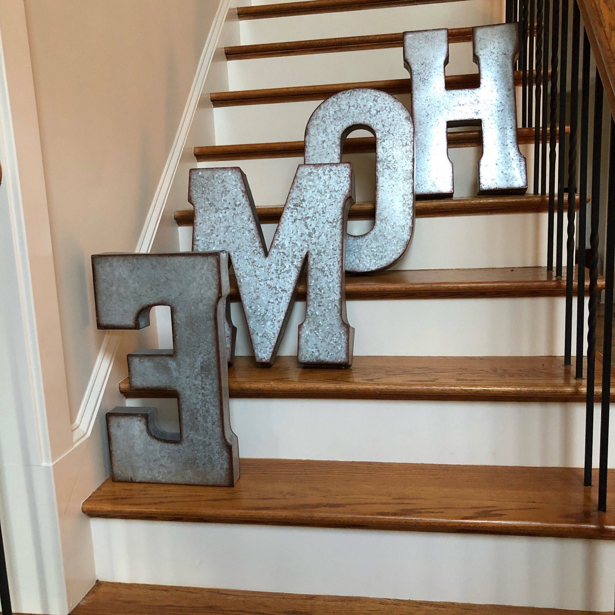 Extra Large Metal Letters/pick Color/ Galvanized Metal (View 5 of 15)