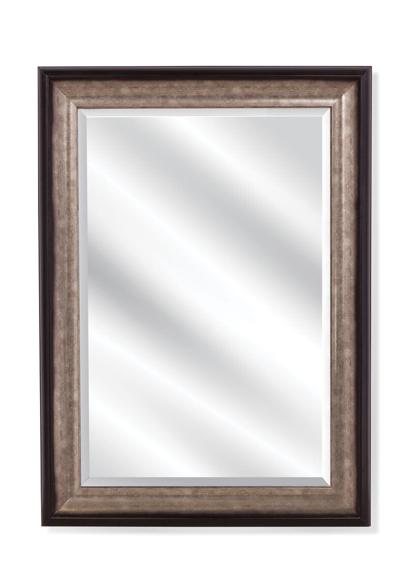 Famous Black Wood Wall Mirrors Pertaining To Darby Home Co Rectangle Black And Silver Wood Wall Mirror (View 9 of 15)