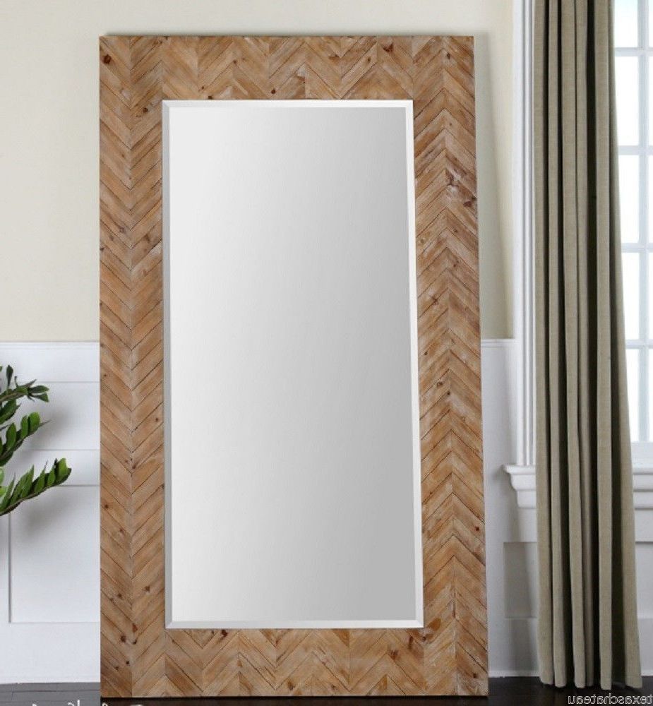Famous Extra Large Mirror White Washed Wood Frame Wall Floor Dressing Full In Gray Washed Wood Wall Mirrors (View 11 of 15)