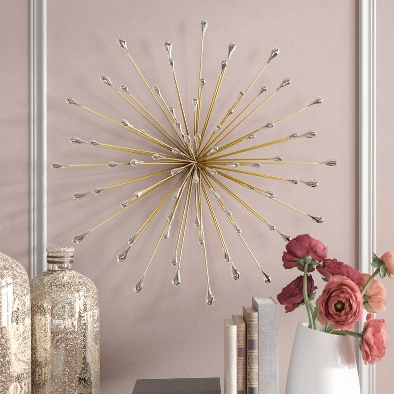 Famous Gold And Silver Metal Wall Art Inside Starburst Metal Wall Décor (View 2 of 15)
