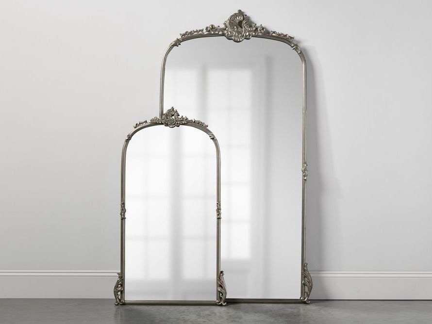 Famous Silver Arch Mirrors Inside Amelie Wooden Arched Floor Mirror In Silver (View 8 of 15)