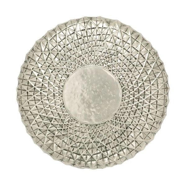 Fashionable 23 Inch Off White Metal Wall Round Decor – 15899678 – Overstock In Glossy Circle Metal Wall Art (View 10 of 15)