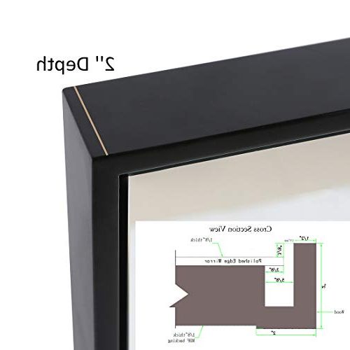 Fashionable Black Wood Wall Mirrors For Bathroom Mirror For Wall, Wall Mounted Mirror 24x36 Inch Black Wood (View 14 of 15)