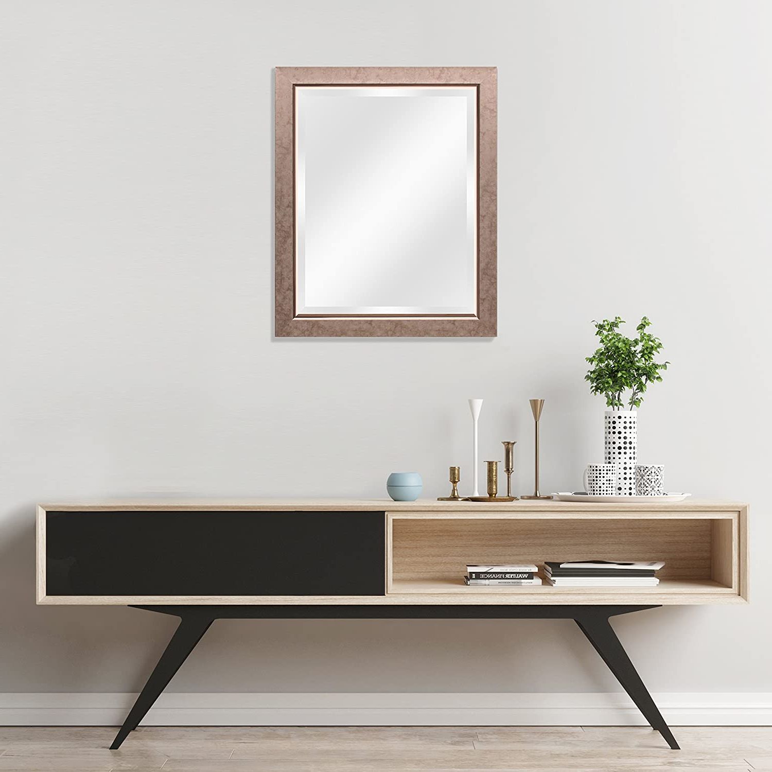 Fashionable Copper Bronze Wall Mirrors With Beveled Copper Bronze Ecohome Wall Mirror Framed 27x33 Rectangular (View 13 of 15)