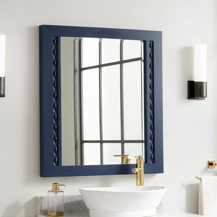 Favorite Thorton Mahogany Vanity Mirror – Bright Navy Blue (View 10 of 15)