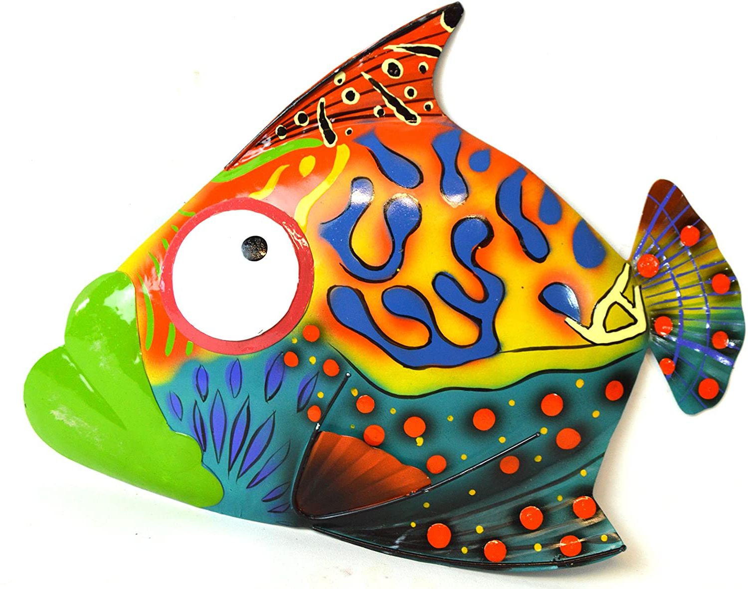 Fish Wall Art In Recent Amazon: Abstract Colorful Beautiful Unique Nautical Metal Fish Wall (View 6 of 15)