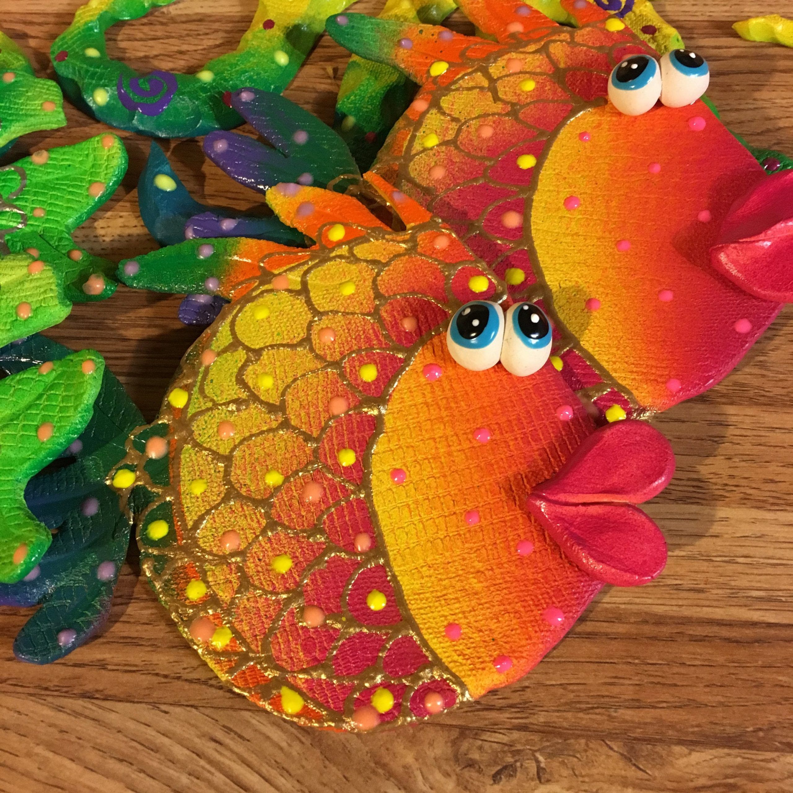 Fish Wall Art Pertaining To Trendy Special Order For Wendy,whimsical Wall Hangings , Underwater Fish Room (View 5 of 15)