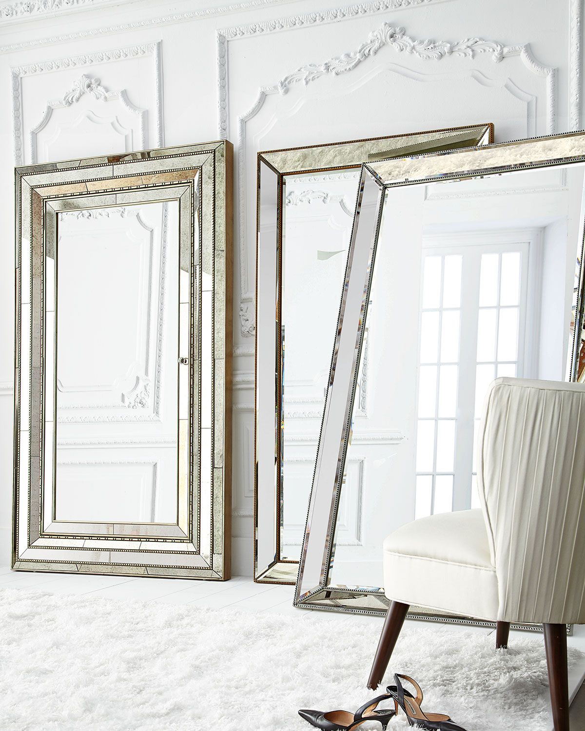Glam Silver Leaf Beaded Wall Mirrors With Regard To Best And Newest Antiqued Silver Beaded Floor Mirror (View 12 of 15)