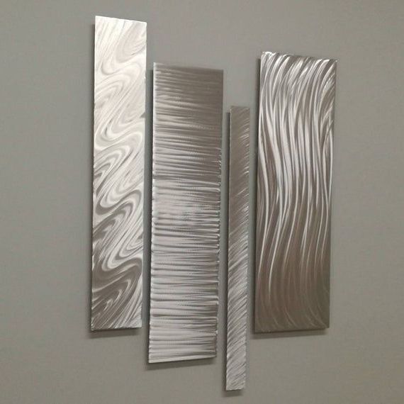 Gold And Silver Metal Wall Art Pertaining To Popular Silver Metal Wall Art, Modern Metal Wall Art, Modern Abstract Wall (View 15 of 15)