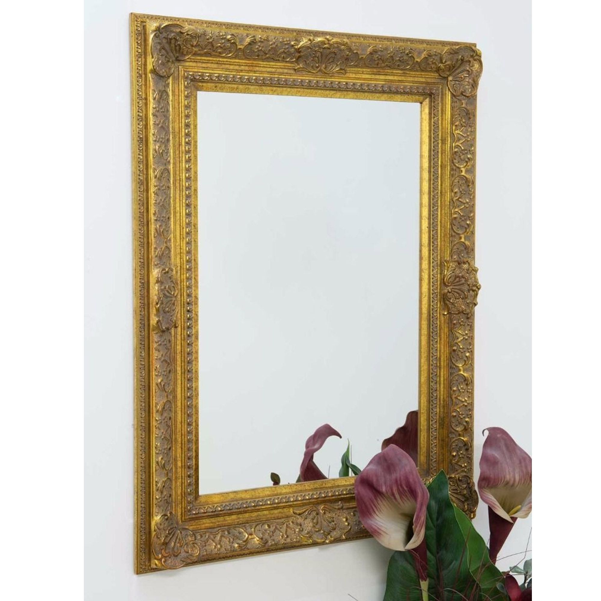 Gold Decorative Wall Mirrors Within Best And Newest Large Decorative Ornate Gold Antique French Style Wall Mirror – French (View 7 of 15)