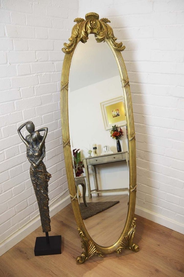 Gold Full Length Mirror With Stand – Mirror Ideas Inside Well Liked Antique Iron Standing Mirrors (View 9 of 15)