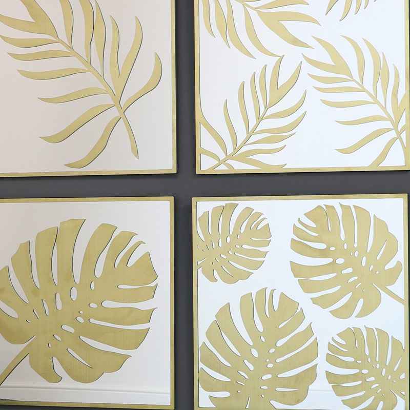 Gold Leaves Wall Art Inside Newest Decorative Gold Metal Leaf & Mirror Wall Art Plaques – Windsor Browne (View 8 of 15)