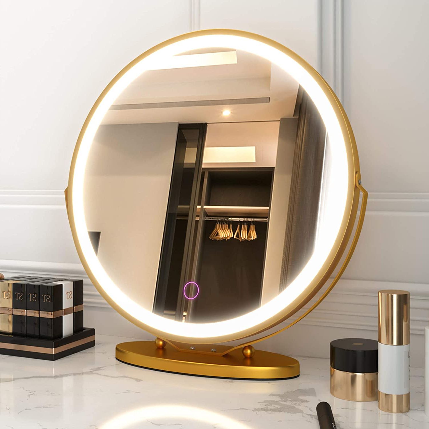 Gold Led Wall Mirrors Inside Well Known Amazon – Lvsomt Large Vanity Mirror With Lights, Lighted Makeup (View 1 of 15)