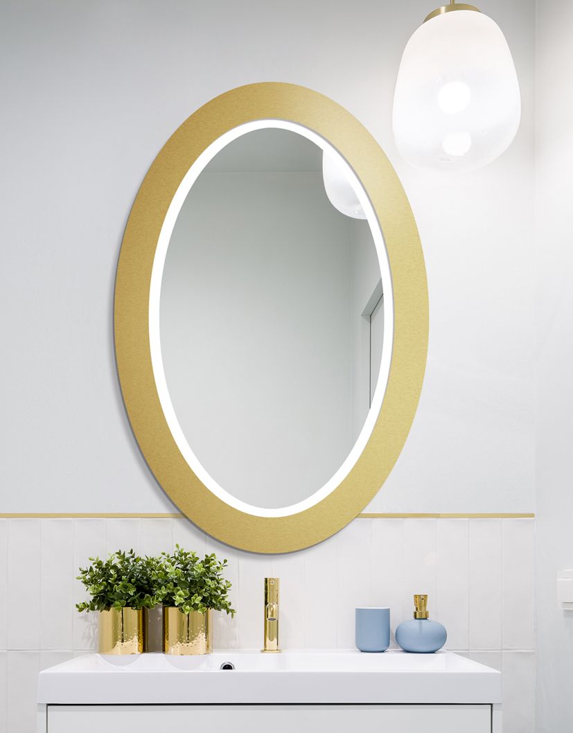 Gold Led Wall Mirrors With Famous Mirror Oval Bold Led Gold : Mirror For You (View 5 of 15)