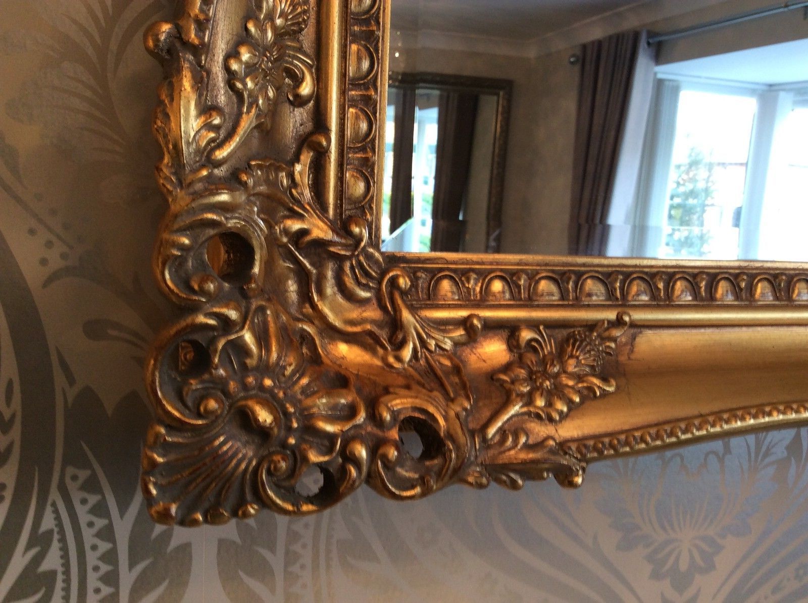 Gold Metal Mirrored Wall Art Throughout Preferred X Large Antique Gold Shabby Chic Ornate Decorative Wall Mirror Free Postage (View 4 of 15)