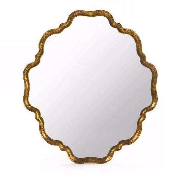 Gold Mirror Wall, Gold Framed Mirror, Scalloped Mirror With Gold Scalloped Wall Mirrors (View 1 of 15)