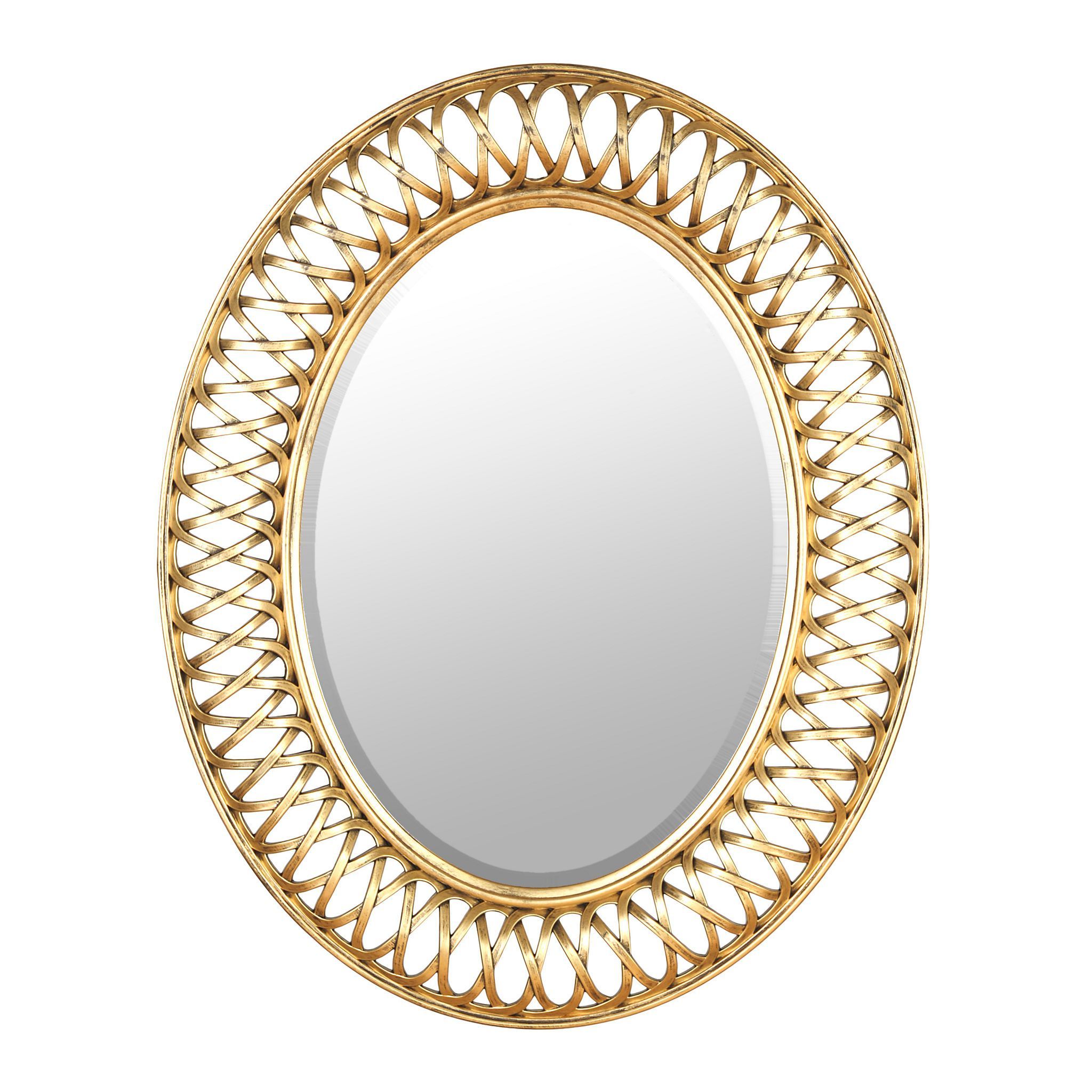 Gold Woven Oval Mirror, 24x (View 4 of 15)