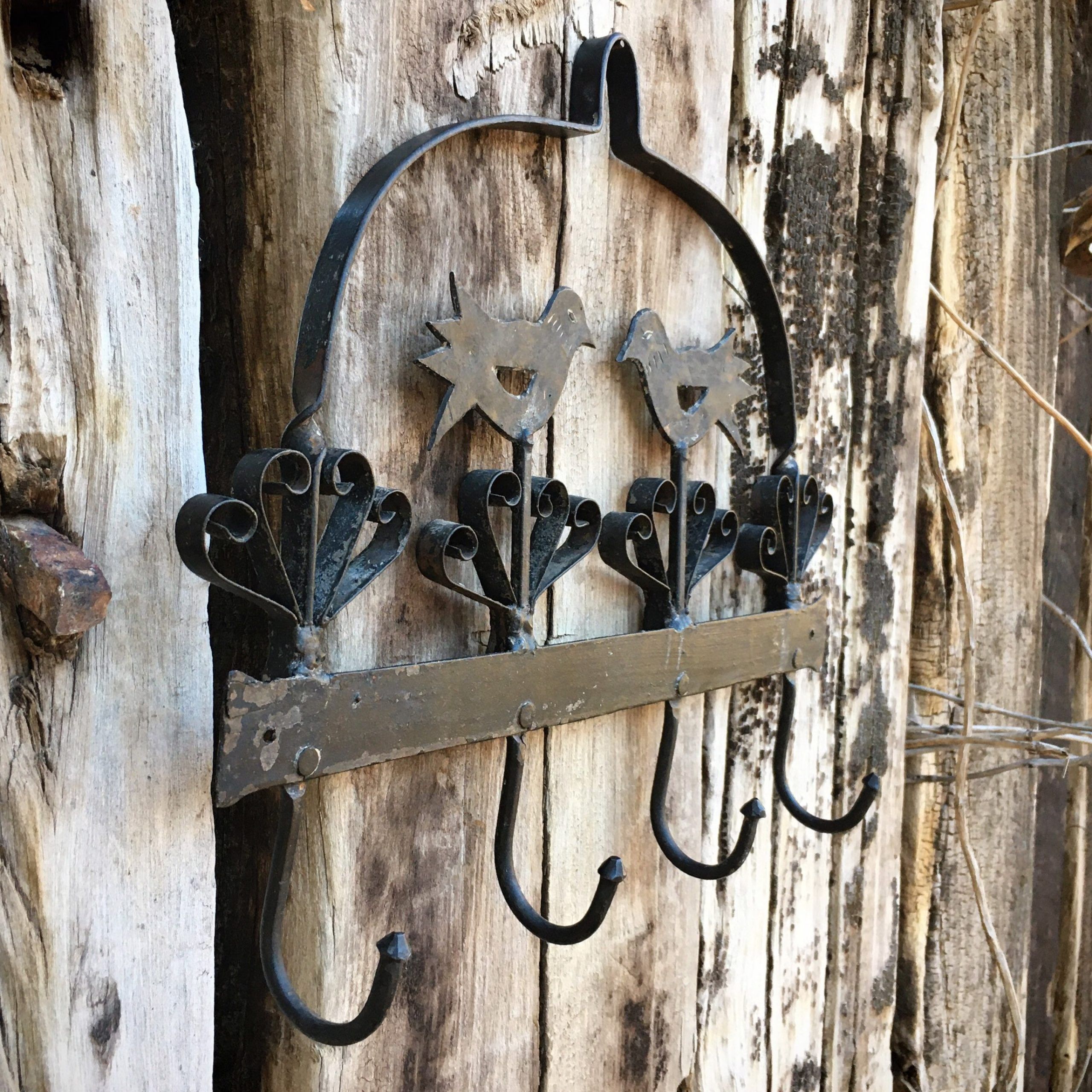 Hand Forged Iron Wall Art Within Well Known Forged Iron Bird Hook Wall Hanging For Towels Keys Lanyards, Library (View 2 of 15)