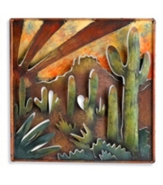 Handmade Metal Southwestern Saguaro Cactus Agave Desert Wall Art Pertaining To Recent Desert Palms Wall Art (View 9 of 15)
