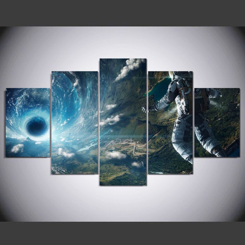 Hd Canvas Printed Painting 5 Piece Wall Art Framework Blackhole On In Well Known Earth Wall Art (View 14 of 15)