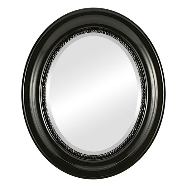 Heritage Framed Oval Mirror In Gloss Black – Overstock – 20498456 In Most Up To Date Glossy Black Wall Mirrors (View 13 of 15)