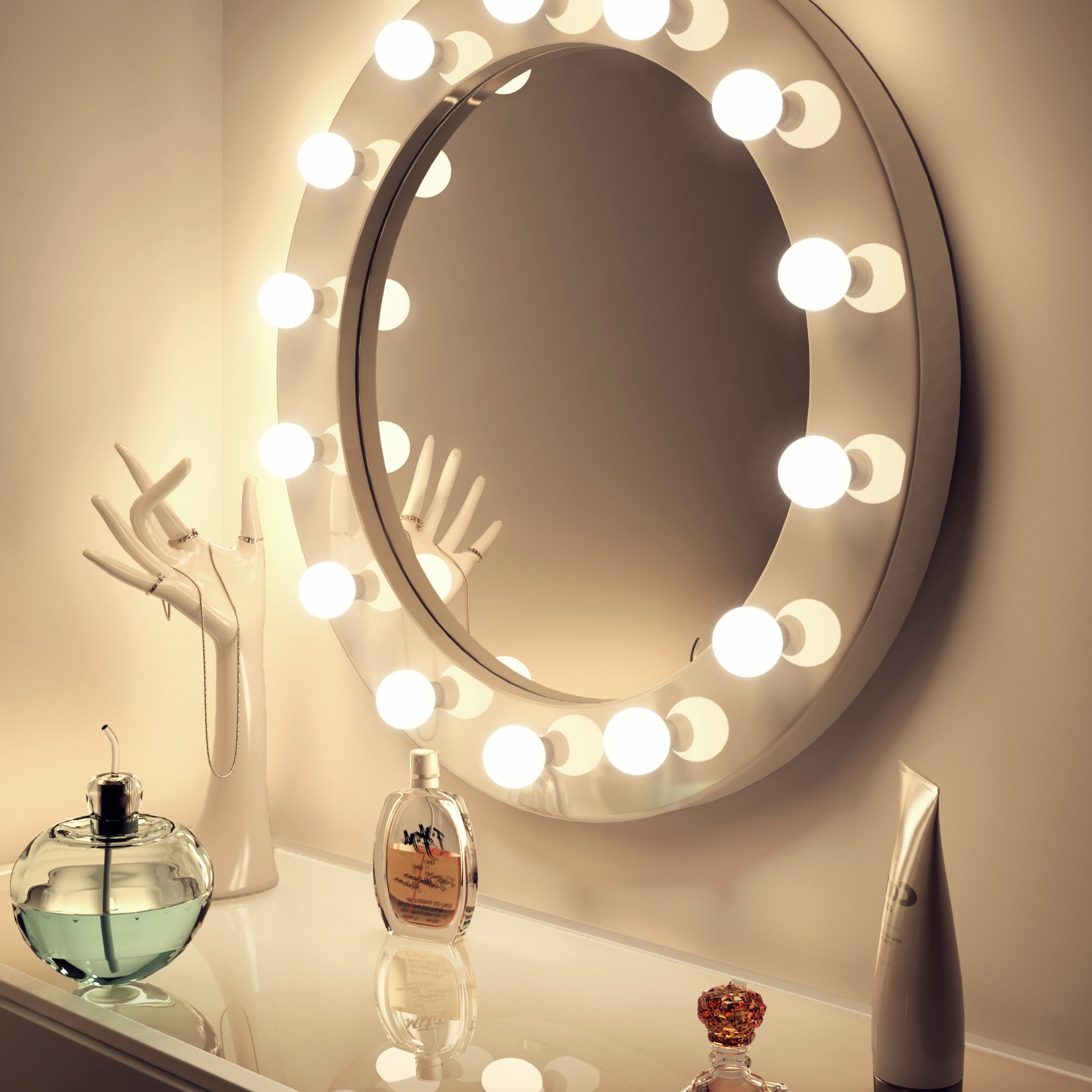 High Wall Mirrors Throughout Most Up To Date Illuminated Mirrors Wall Mounted High Gloss White V2 – Jwc (View 1 of 15)