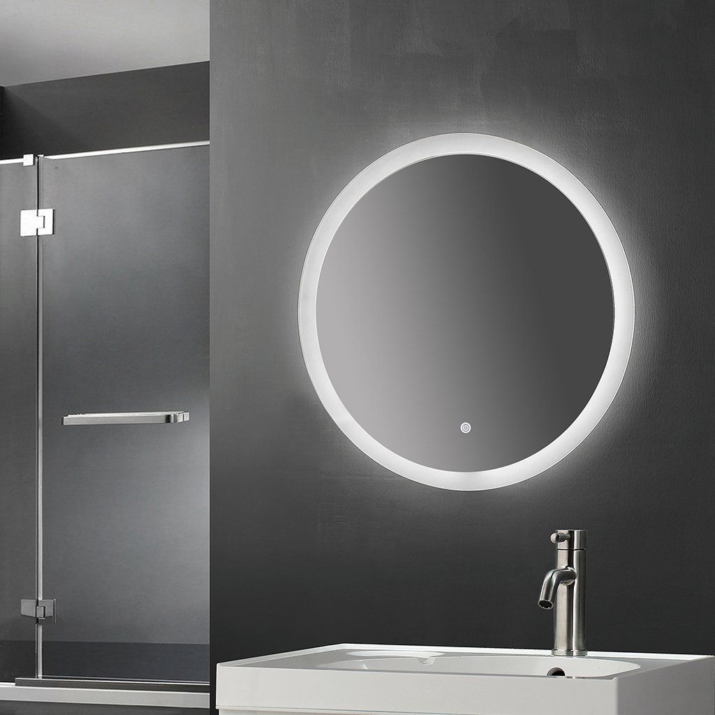 Hotel Bathroom Wall Led Mirror Round Shape Bath Oval Mirror Backlit Throughout Favorite Edge Lit Oval Led Wall Mirrors (View 4 of 15)