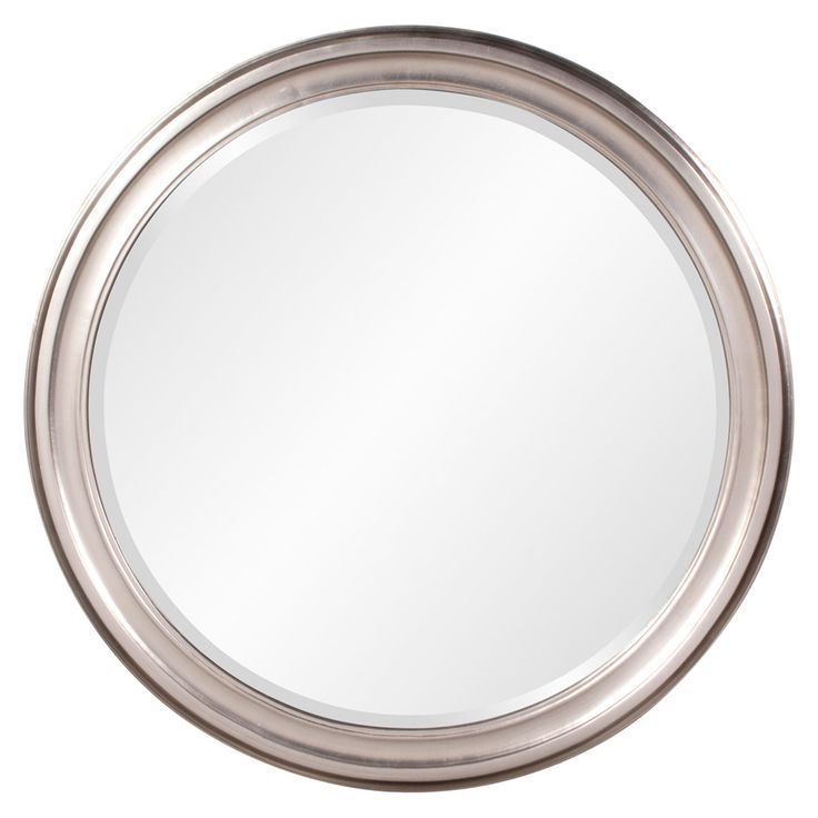 Howard Elliott Collection George Brushed Nickel Round Mirror 53045 Inside Most Recent Brushed Nickel Round Wall Mirrors (View 14 of 15)
