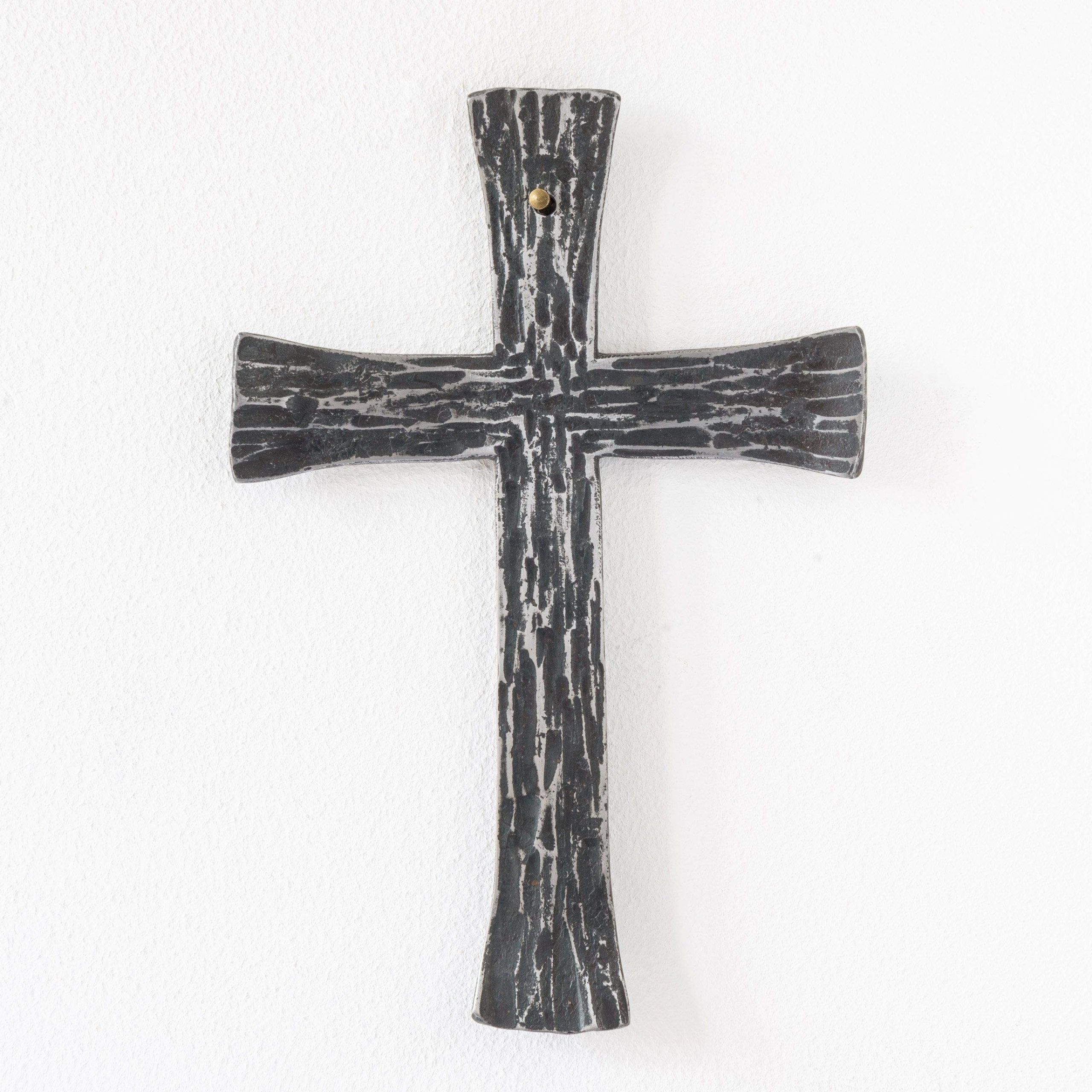 Iron Wall Cross Decor / Hand Forged Rustic Cross / Christian (View 3 of 15)