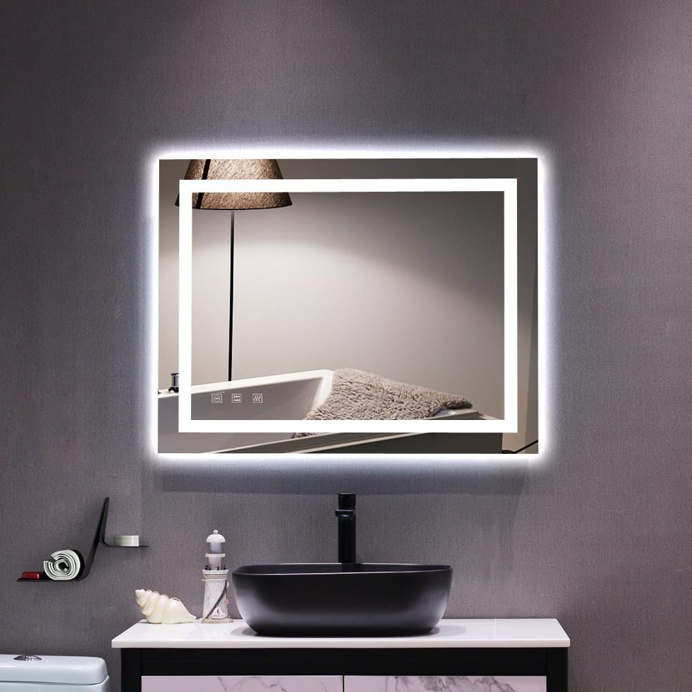 Ktaxon Led Dimmable Bathroom Mirror Led Lighted Wall Mounted Mirror For With Regard To Most Recently Released Back Lit Oval Led Wall Mirrors (View 5 of 15)