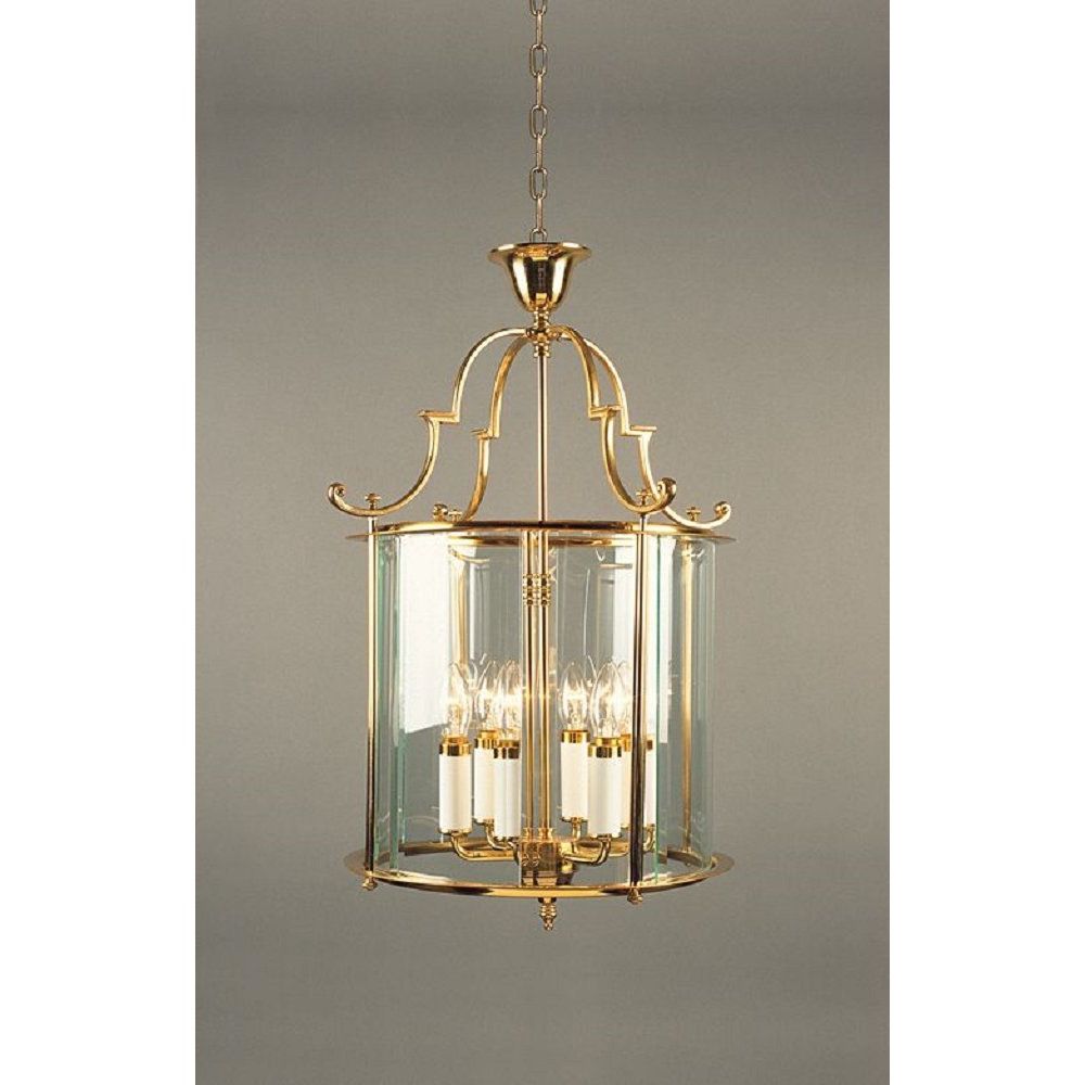 Large Gold Polished Brass Entrance Hall Or Foyer Lantern, Regency Style Intended For Most Recently Released Ceiling Hung Polished Brass Mirrors (View 4 of 15)