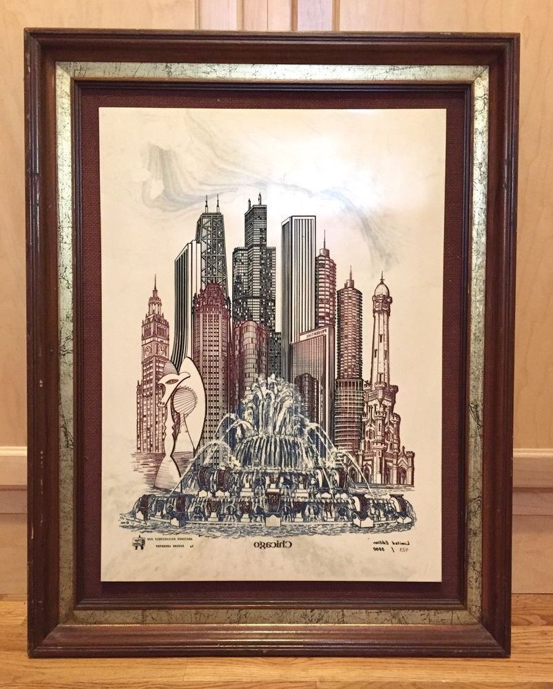 Latest Antique Square Wall Art In Chicago Vintage Framed Tile Etchingeugene Andreyev Limited Edition (View 6 of 15)