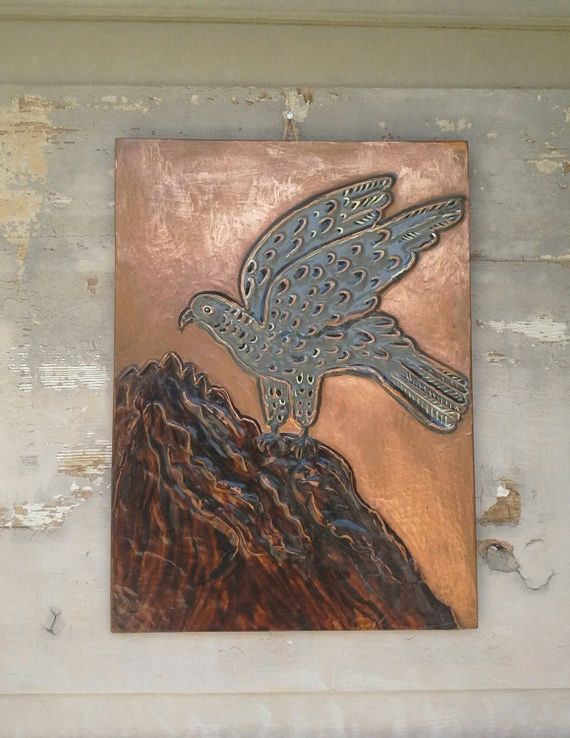 Latest Bird Copper Wall Art Copper Wall Decor Copper Repoussed Intended For Copper Metal Wall Art (View 11 of 15)