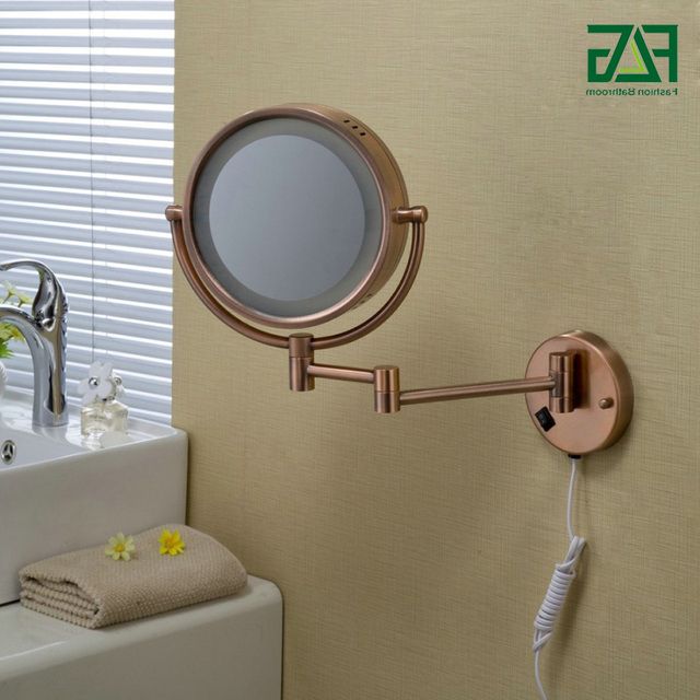 Latest Flg Bathroom Cosmetic Mirror Rose Gold Led Light Makeup Mirrors  (View 14 of 15)