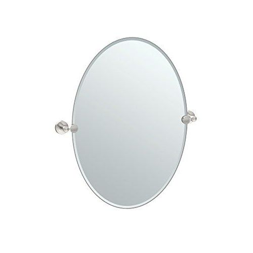 Latest Gatco 4649 Glam Oval Mirror Satin Nickel >>> Continue To The Product At In Ceiling Hung Satin Chrome Oval Mirrors (View 2 of 15)