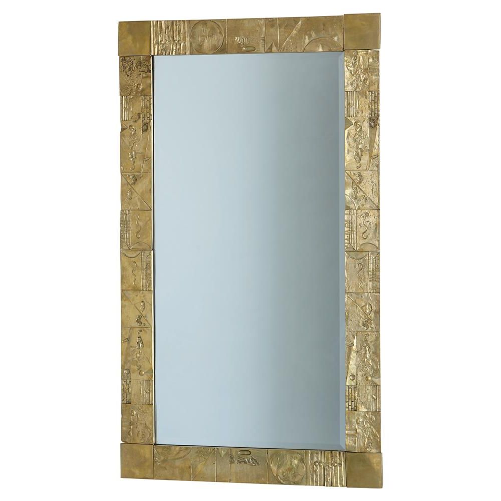 Latest Gold Modern Luxe Wall Mirrors For Delonte Modern Classic Rectangular Gold Sheet Boarder Wall Mirror (View 14 of 15)