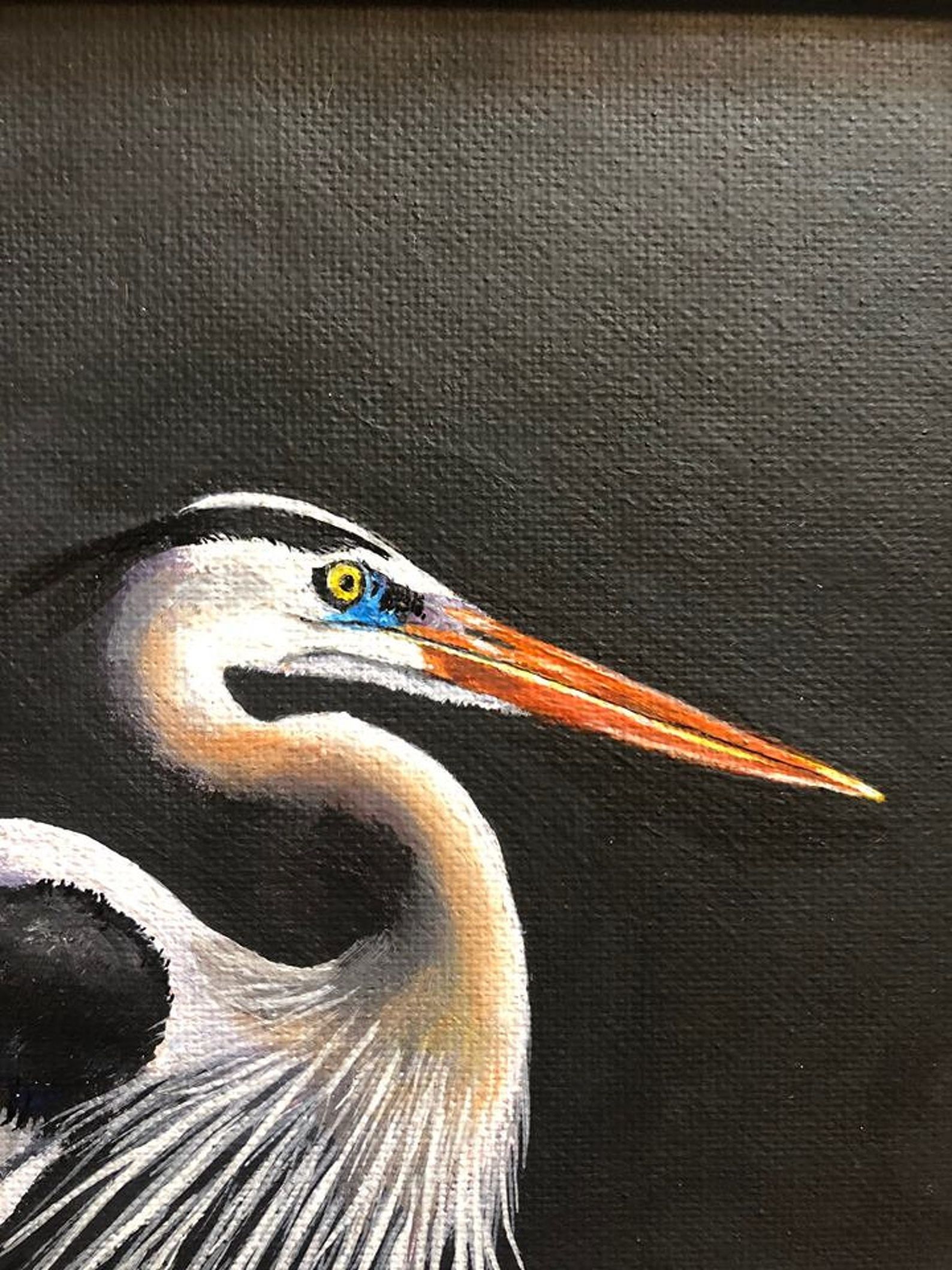 Latest Great Blue Heron Painting Bird Painting Original Framed Art (View 8 of 15)